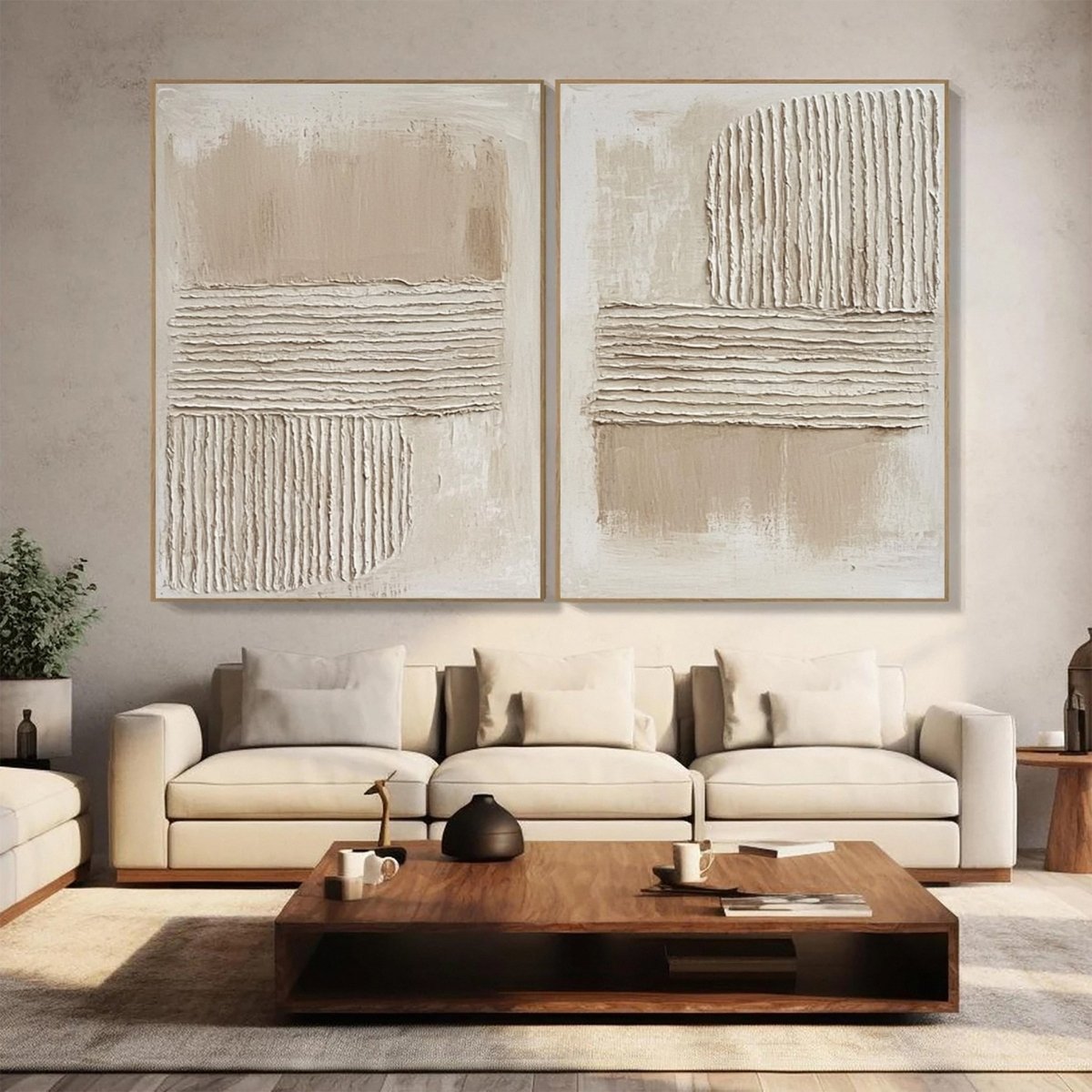 Plaster Art Texture Painting Set of 2 RAB049 - royalbrushart
