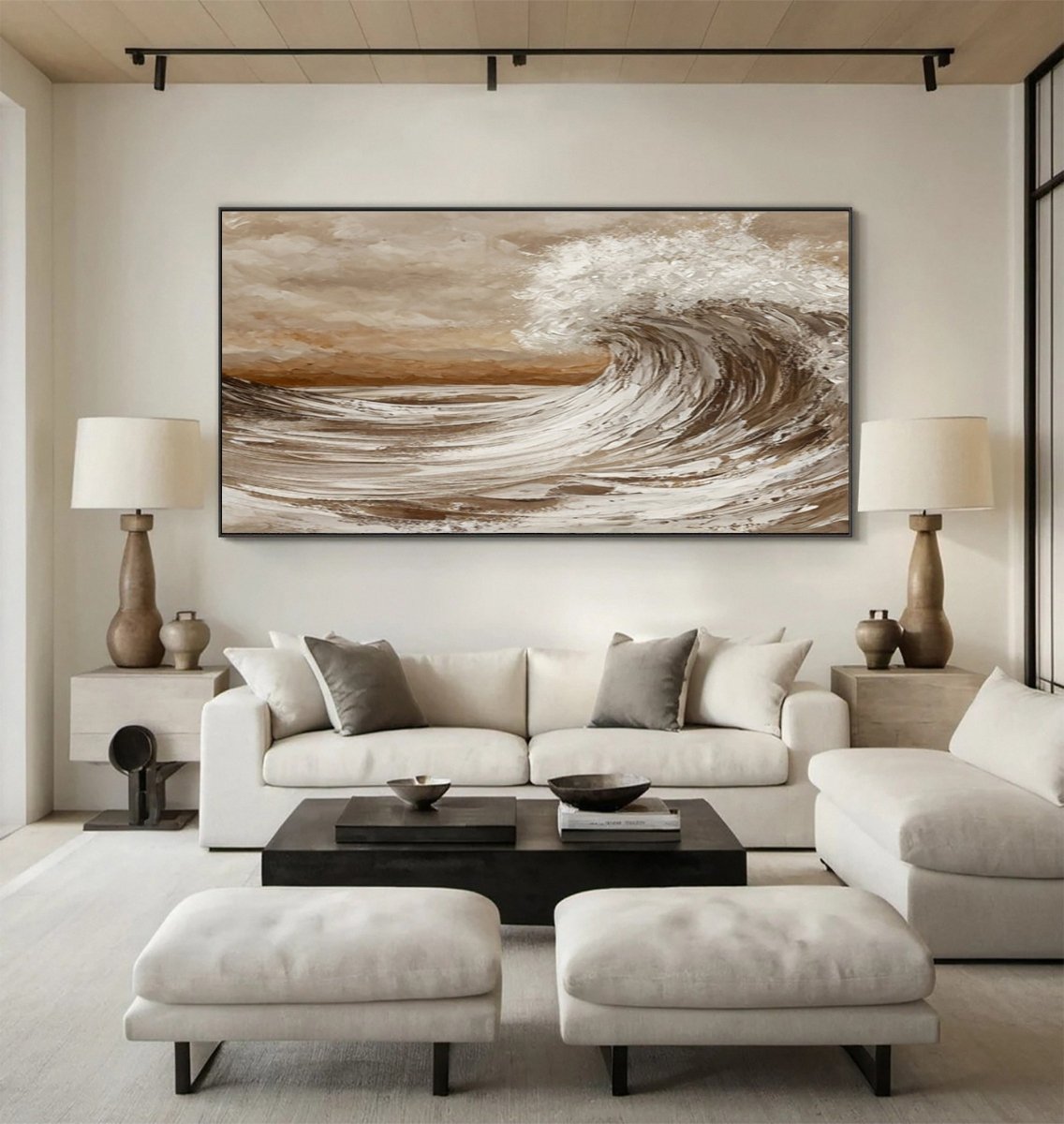 Earthy Tone Sea Wave Painting RAB108 - royalbrushart