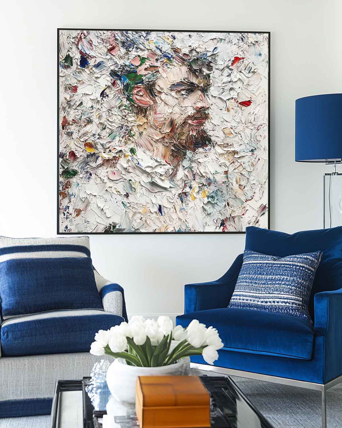 Modern Abstract Human Portrait Painting RAB187 - royalbrushart