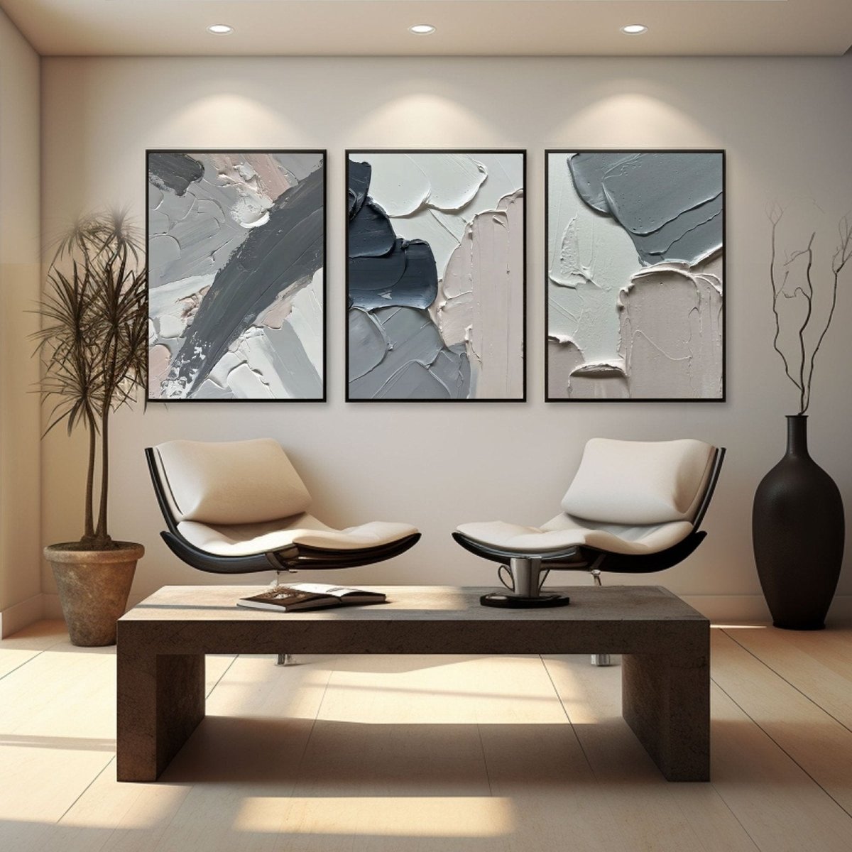 Contemporary Minimalist Art Set Of 3 RAB279 - royalbrushart