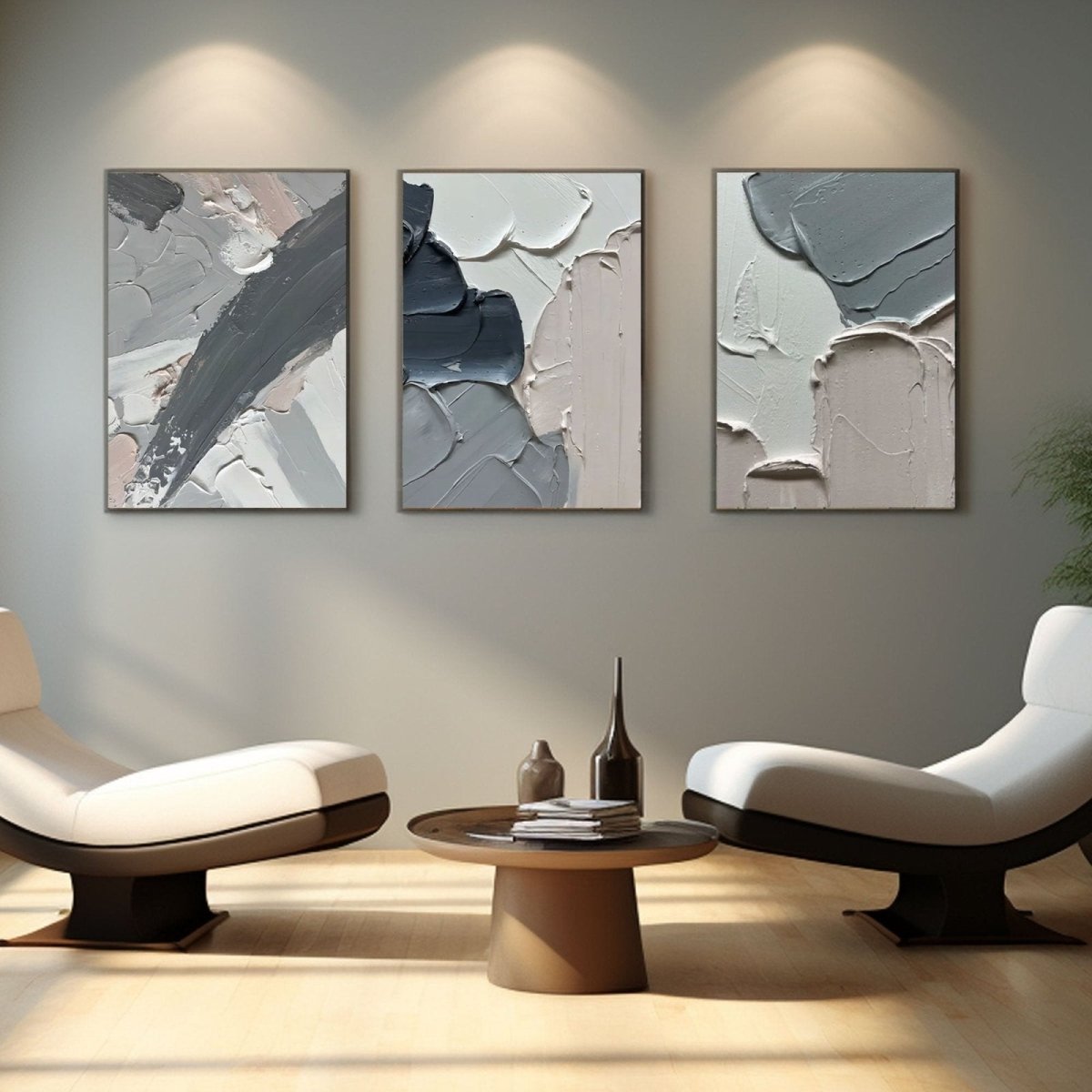 Contemporary Minimalist Art Set Of 3 RAB279 - royalbrushart