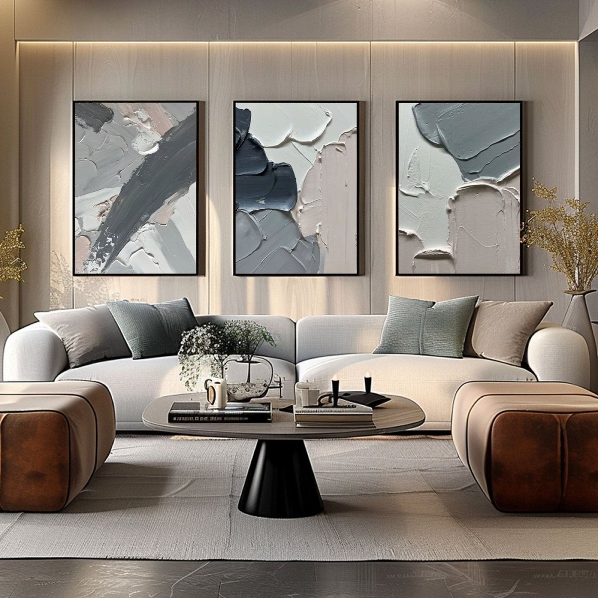 Contemporary Minimalist Art Set Of 3 RAB279 - royalbrushart