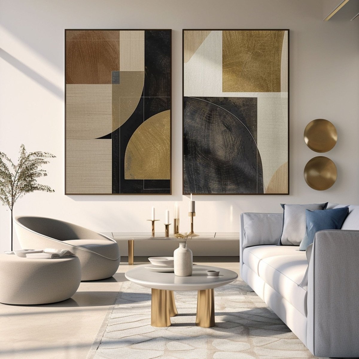 Abstract Painting Set Of 2 RAB235 - royalbrushart