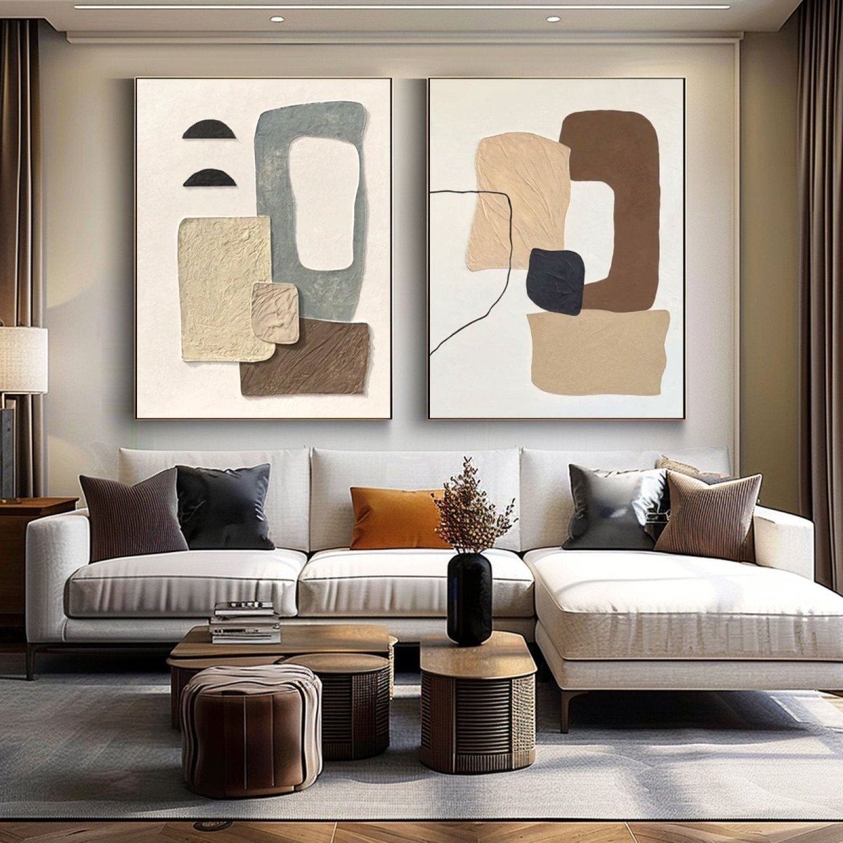 Abstract Painting Set Of 2 RAB280 - royalbrushart
