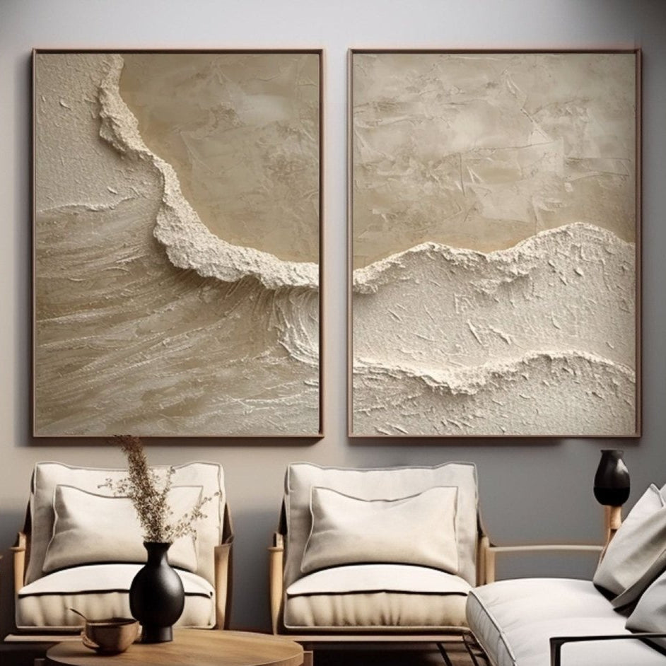 Plaster Art Texture Painting Set Of 2 RAB884 - royalbrushart