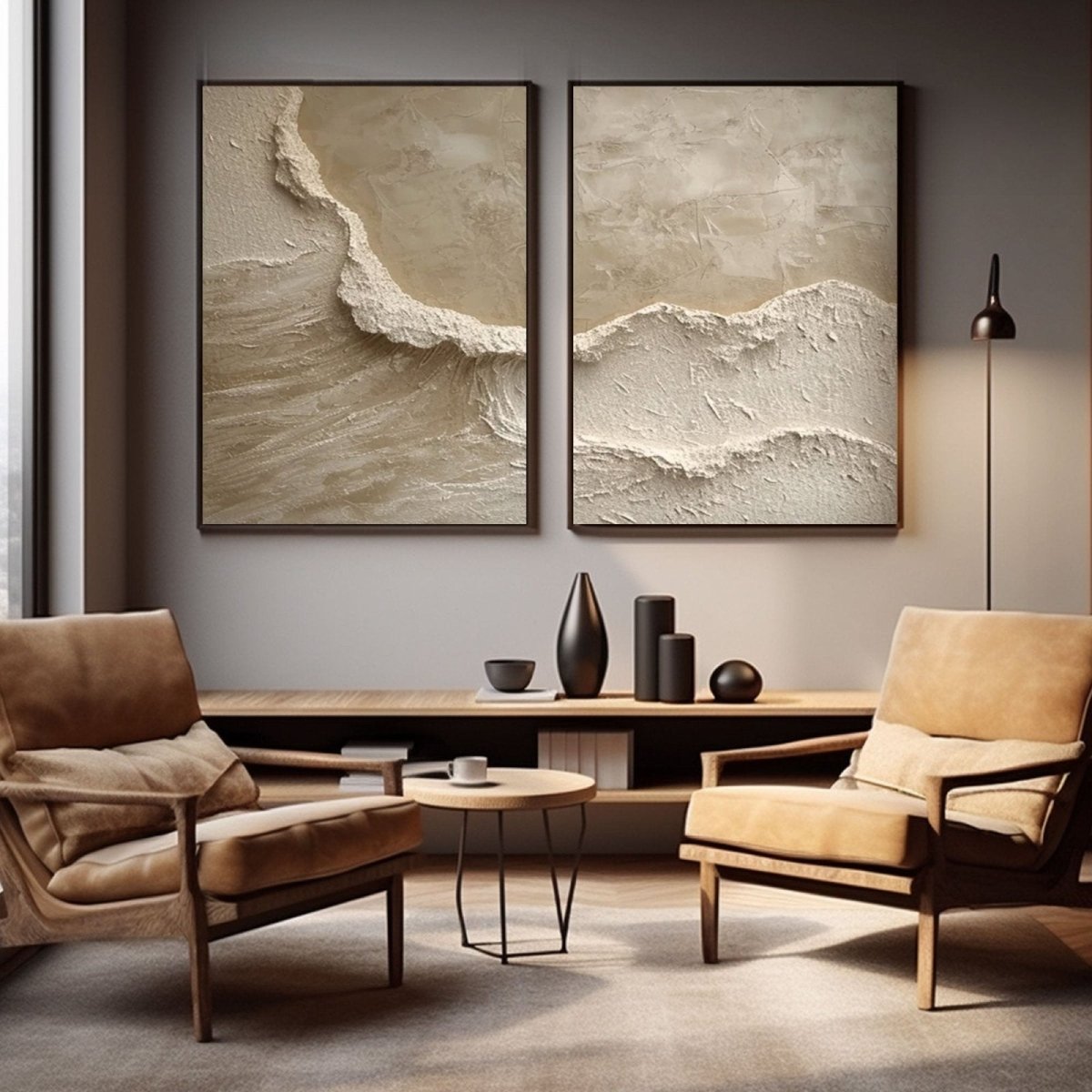 Plaster Art Texture Painting Set Of 2 RAB884 - royalbrushart