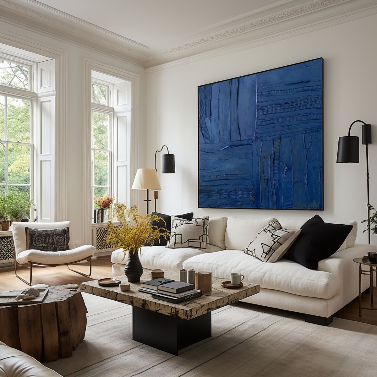 Blue Minimalist Art RAB103 - royalbrushart