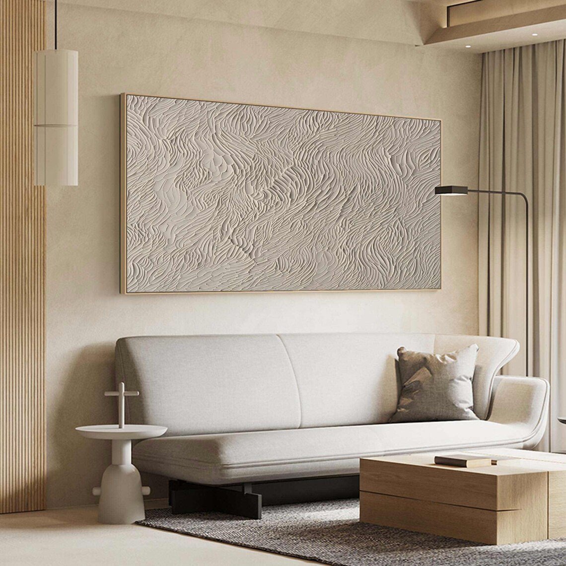 Beige Minimalist Textured Wall Art RAB078 - royalbrushart