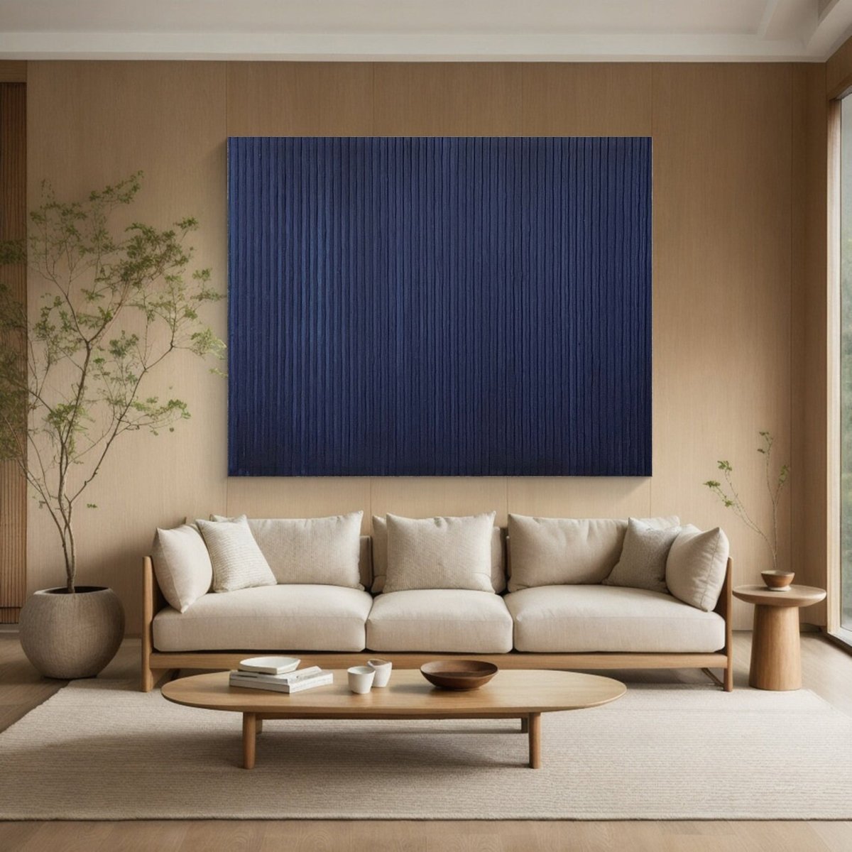 Deep Blue Minimalist Painting RAB100 - royalbrushart