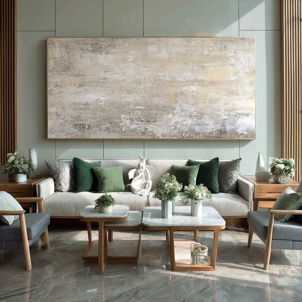 Modern Neutral Palette Wall Art for Sofa Decor RAB124 - royalbrushart