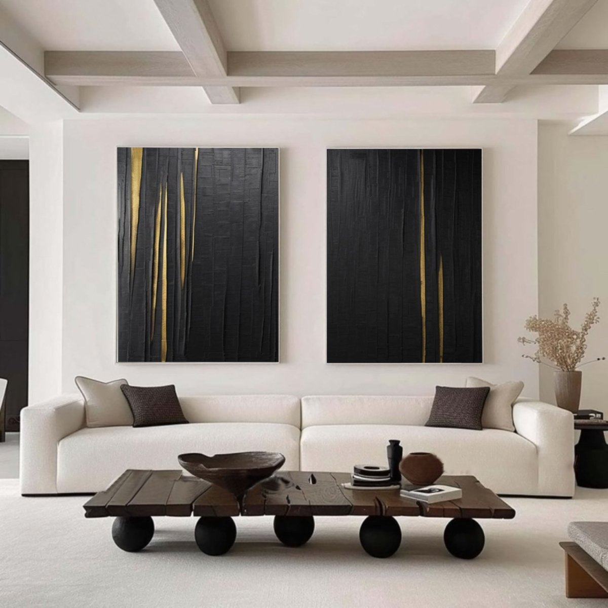 Abstract painting set of 2 RAB057 - royalbrushart