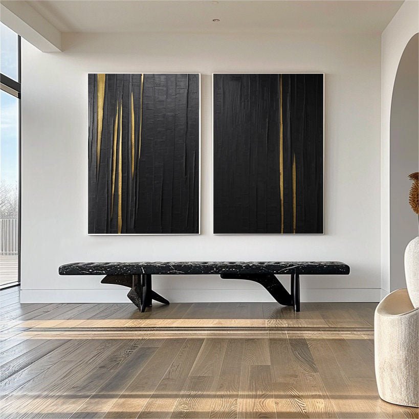 Abstract painting set of 2 RAB057 - royalbrushart