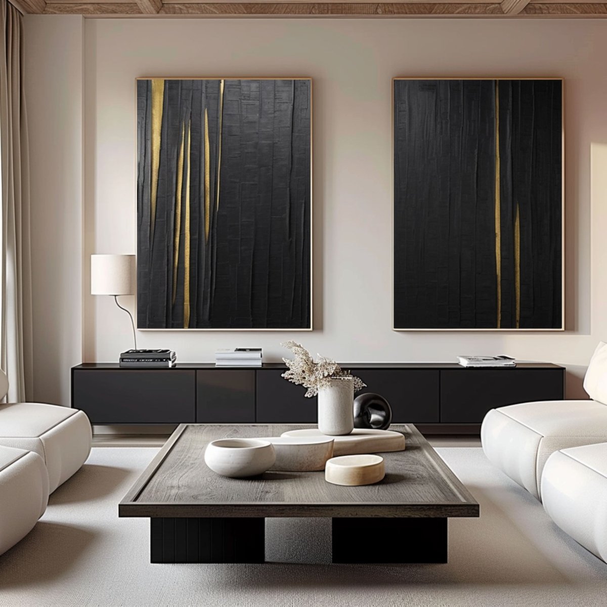 Abstract painting set of 2 RAB057 - royalbrushart