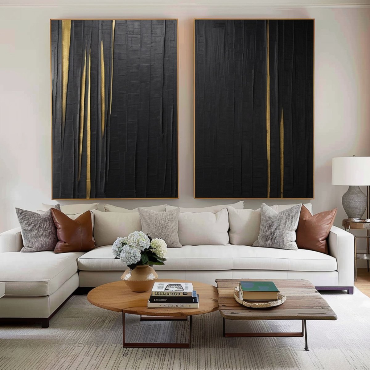 Abstract painting set of 2 RAB057 - royalbrushart