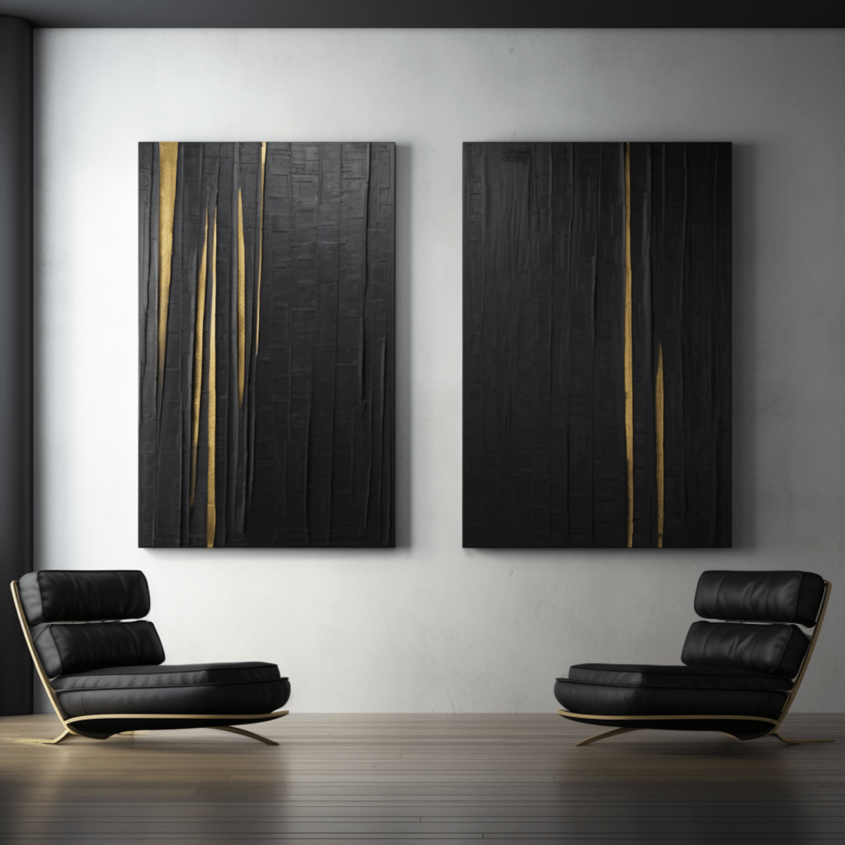 Abstract painting set of 2 RAB057 - royalbrushart