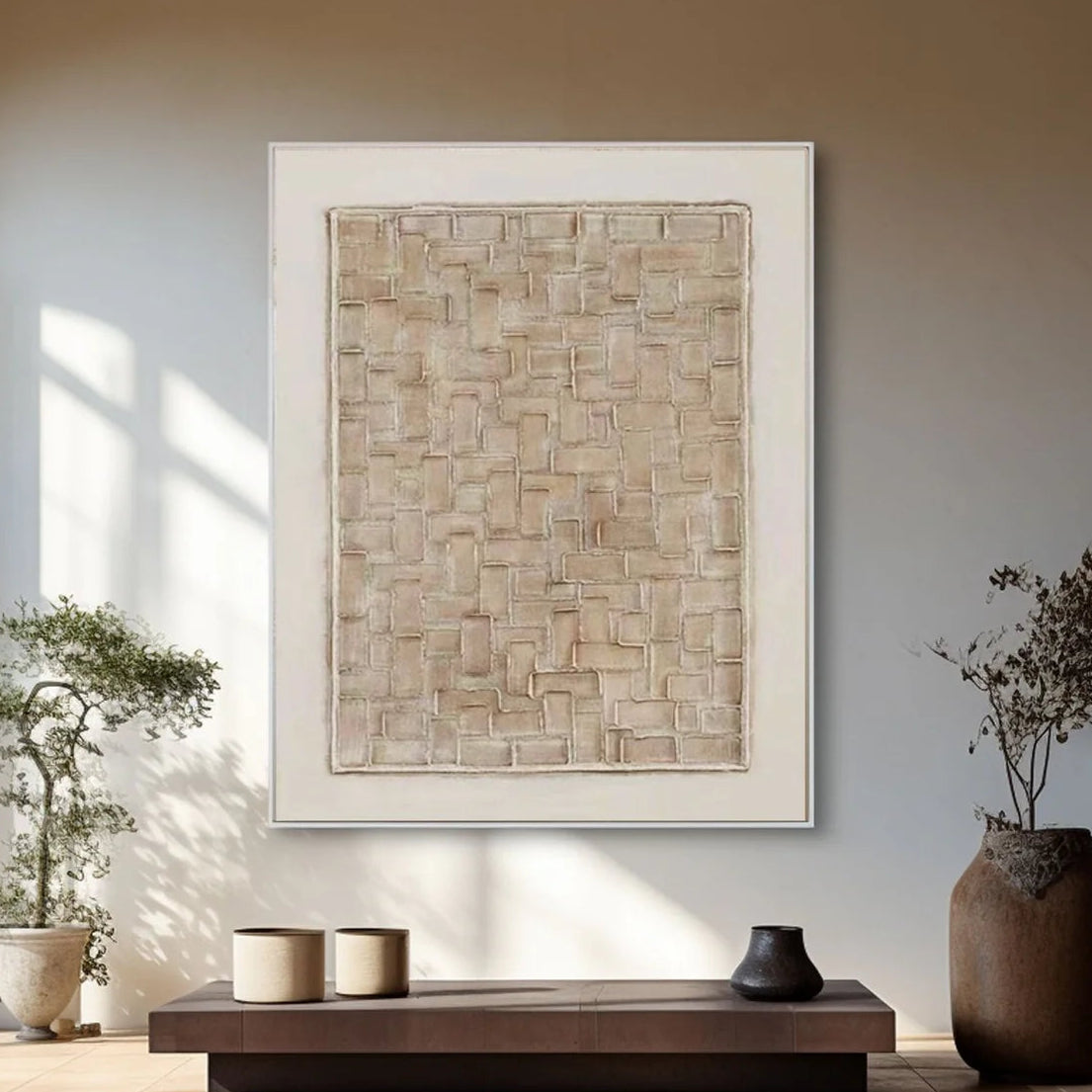 Wabi Sabi Art Abstract Beige Painting Large Abstract Painting Modern ...