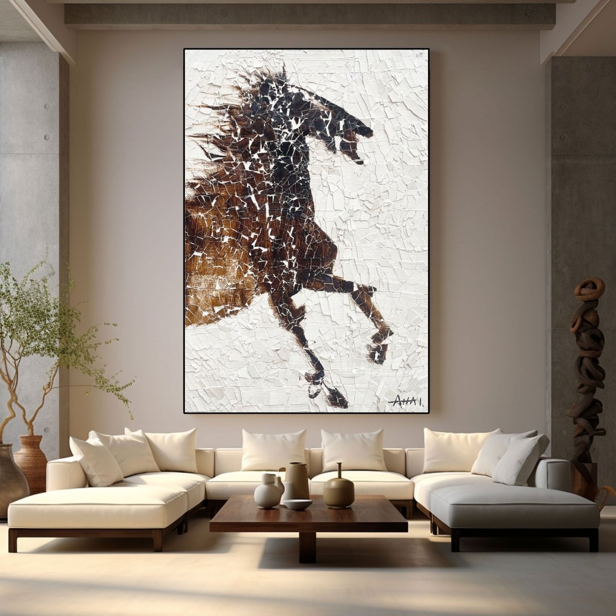 Plaster Art Horse Painting RAB541 - royalbrushart