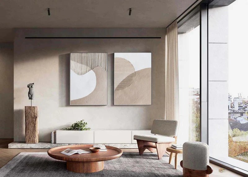 Modern Minimalist Wall Art 2 Piece Set RAB730 - royalbrushart