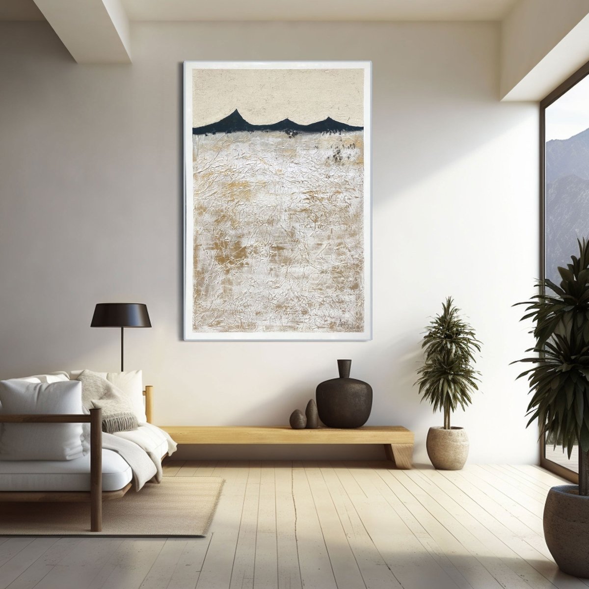 Beige Abstract Painting LRAB617 - royalbrushart