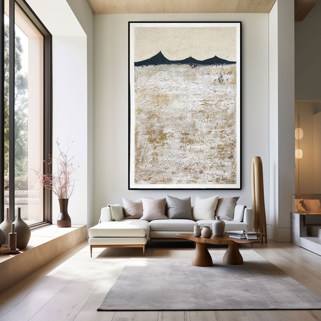 Beige Abstract Painting LRAB617 - royalbrushart