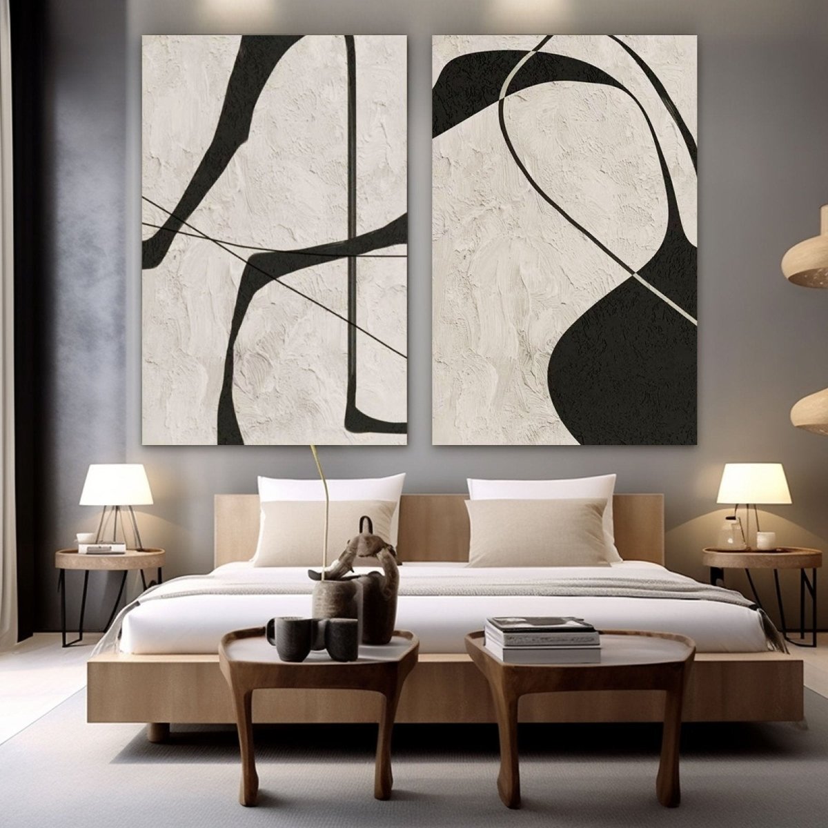 Contemporary Minimalist Art Set Of 2 RAB651 - royalbrushart