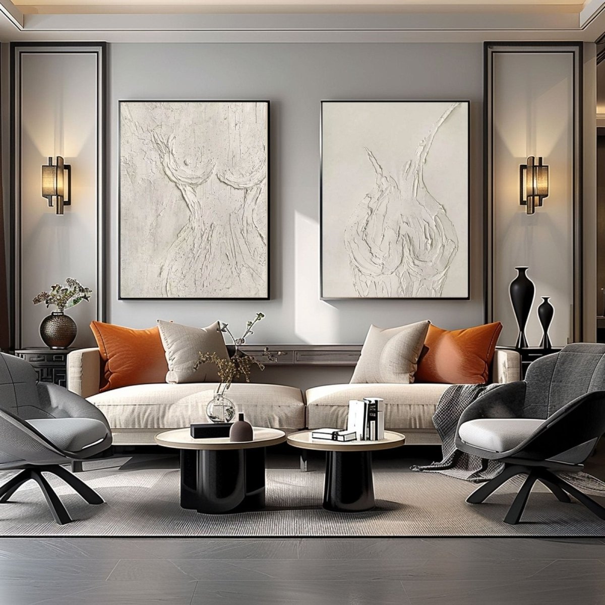 Abstract Painting Set Of 2 RAB647 - royalbrushart
