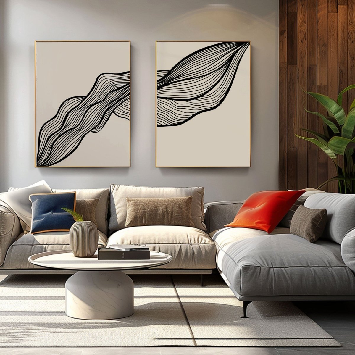 Abstract Painting Set of 2 RAB716 - royalbrushart