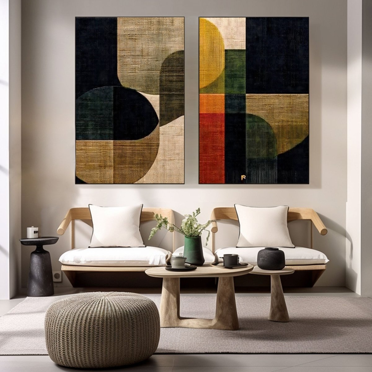 Abstract Painting Set Of 2RAB346 - royalbrushart