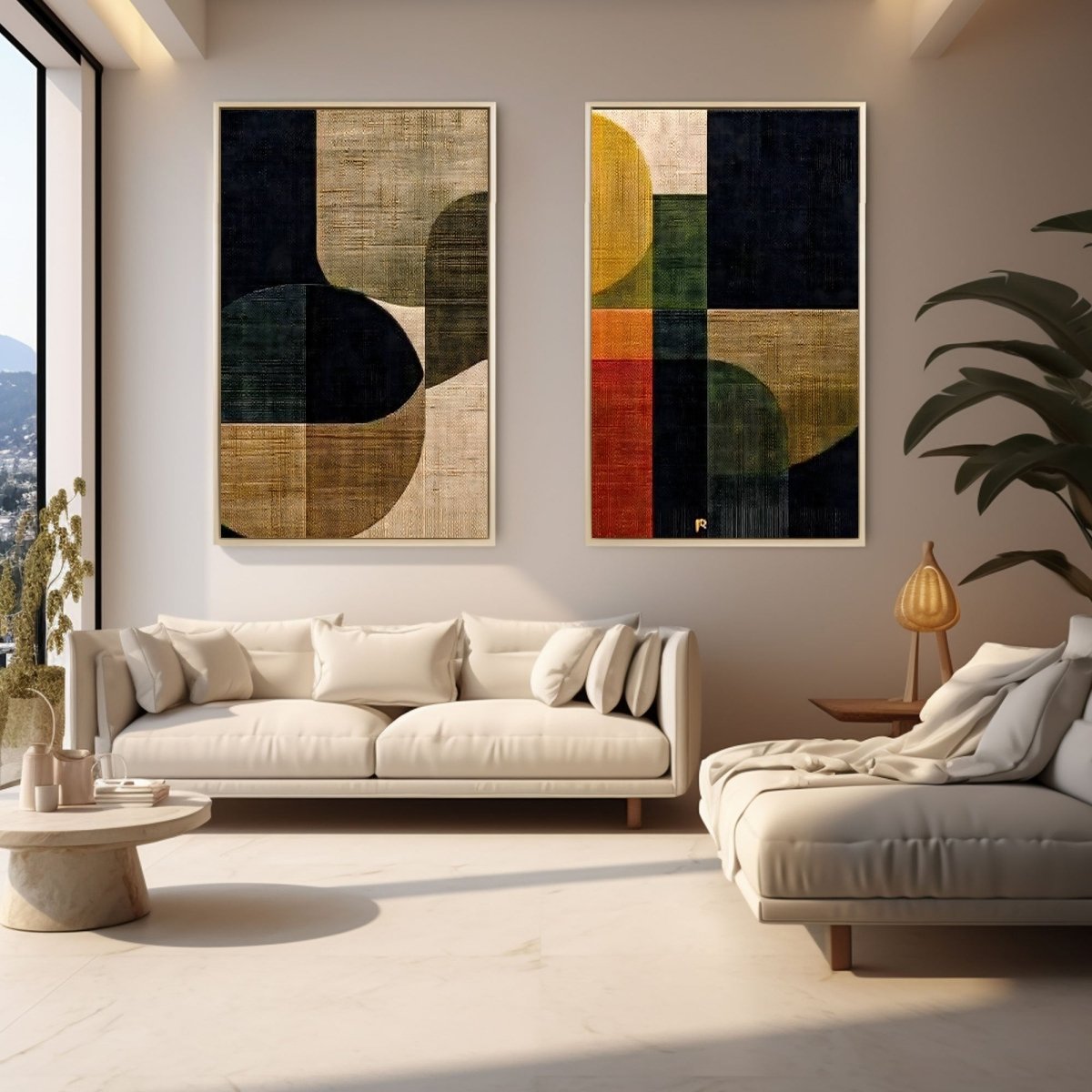 Abstract Painting Set Of 2RAB346 - royalbrushart