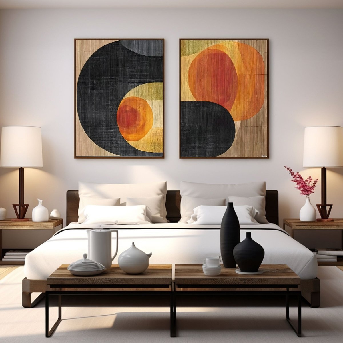 Abstract Painting Set Of 2 RAB432 - royalbrushart