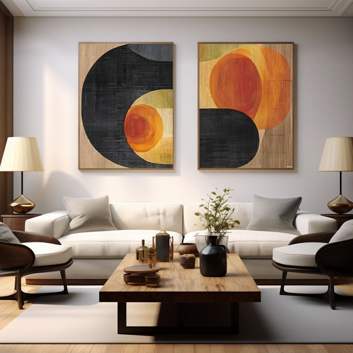 Abstract Painting Set Of 2 RAB432 - royalbrushart