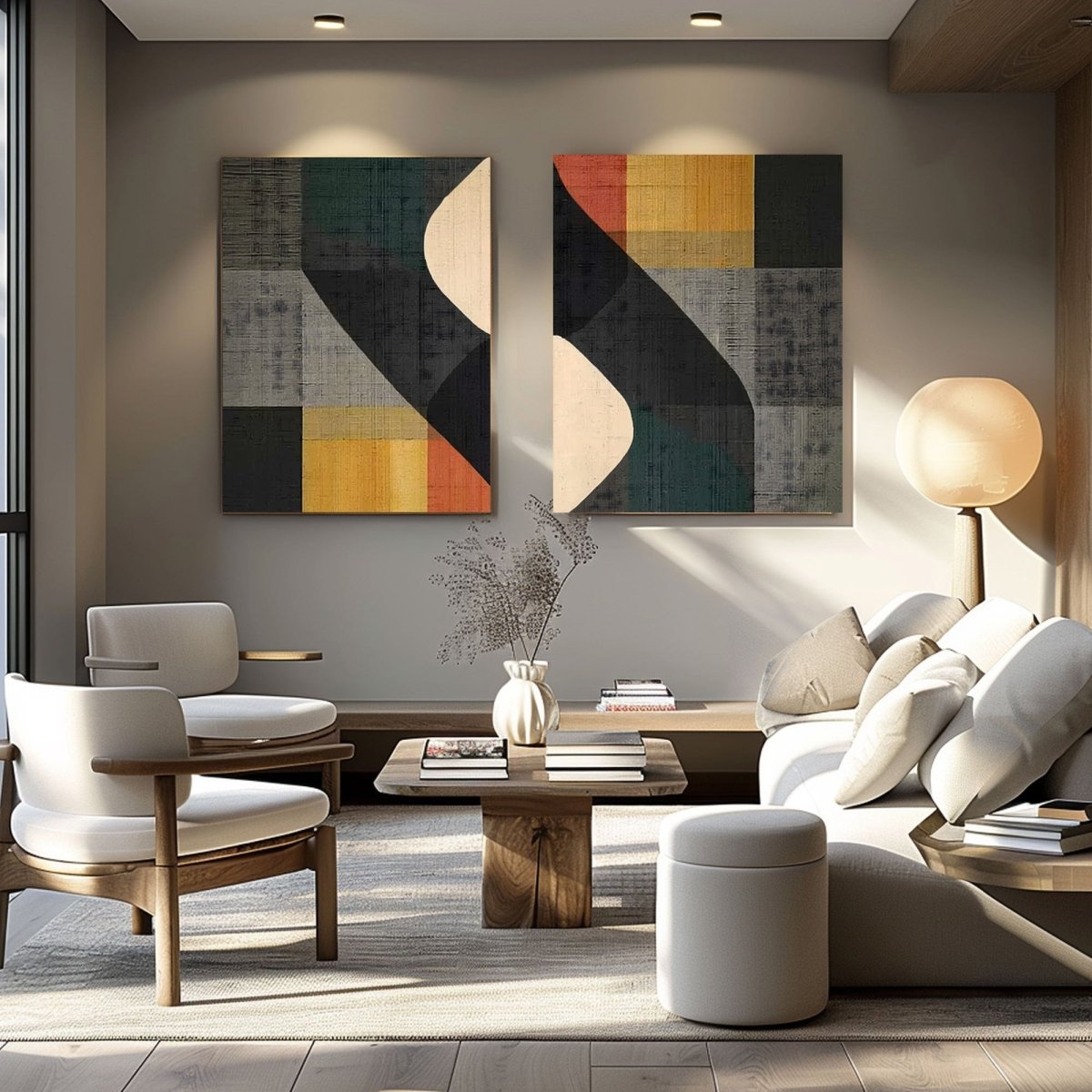 Abstract Painting Set Of 2 RAB433 - royalbrushart