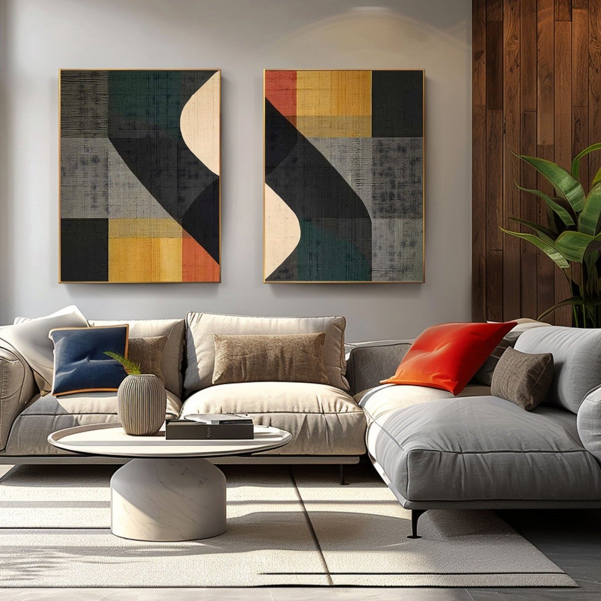 Abstract Painting Set Of 2 RAB433 - royalbrushart