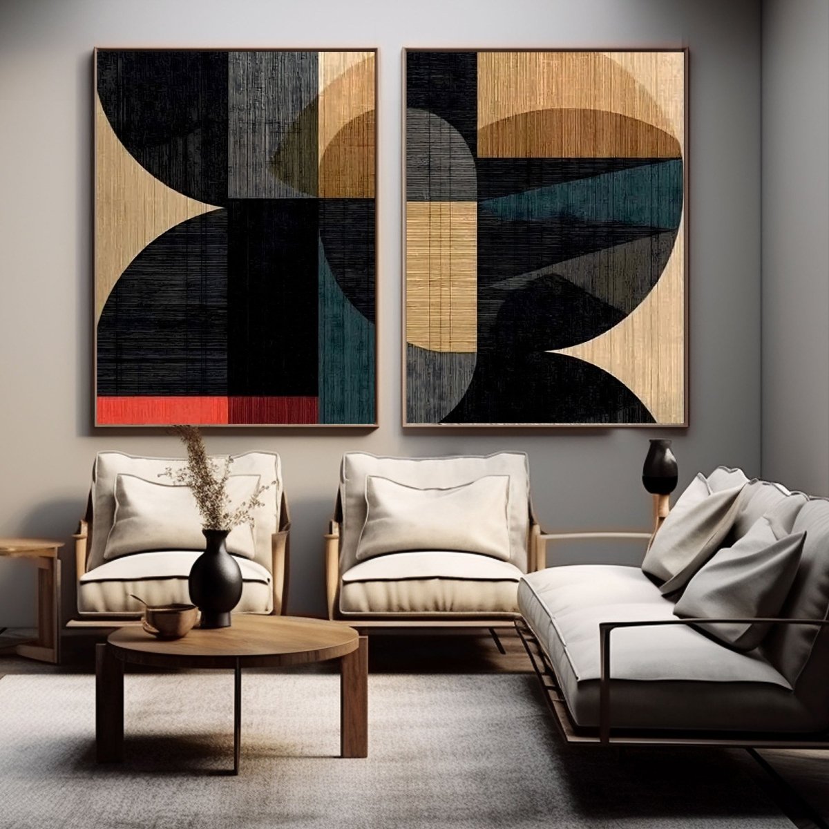 Abstract Painting Set Of 2 RAB434 - royalbrushart