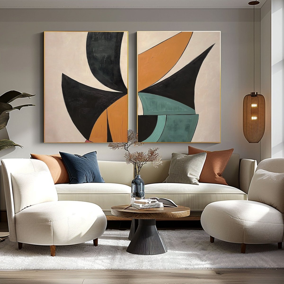 Abstract Painting Set Of 2 RAB691 - royalbrushart