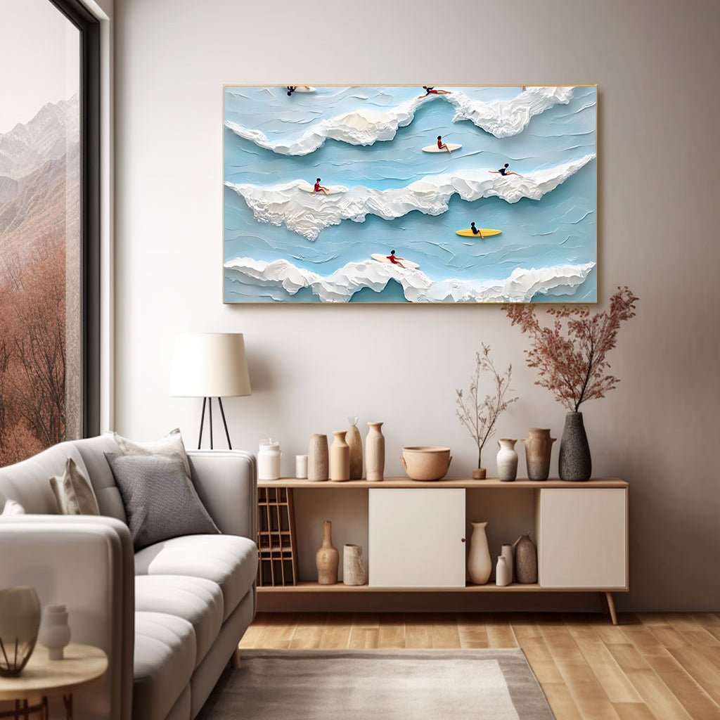 Textured Blue Ocean Painting RAB595 - royalbrushart