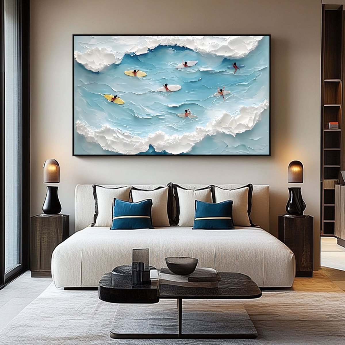 Textured Ocean Wall Painting RAB591 - royalbrushart