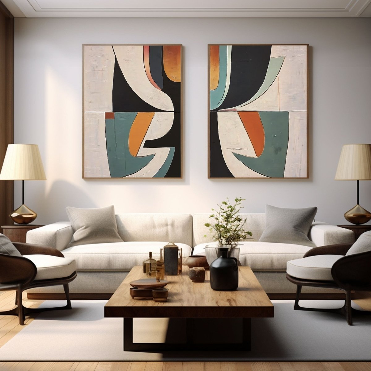 Abstract Painting Set Of 2 RAB692 - royalbrushart