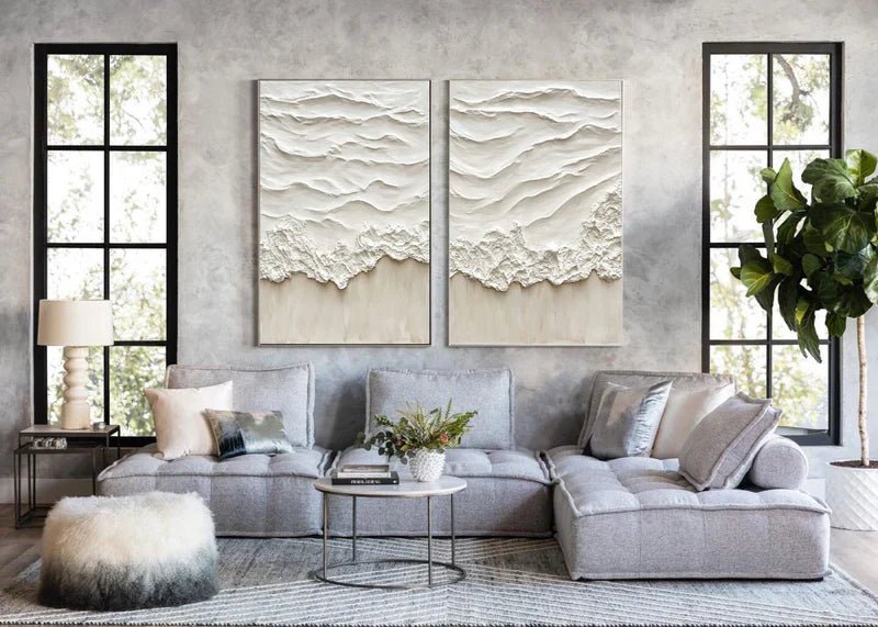 Plaster Art Texture Painting Set Of 2 RAB732 - royalbrushart