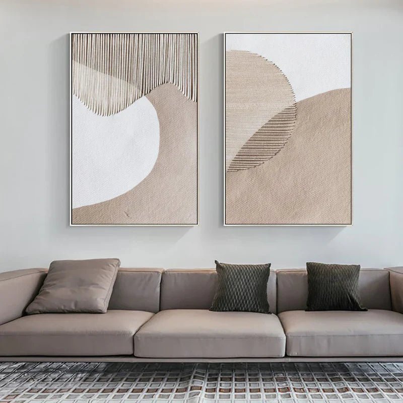 Modern Minimalist Wall Art 2 Piece Set RAB730 - royalbrushart