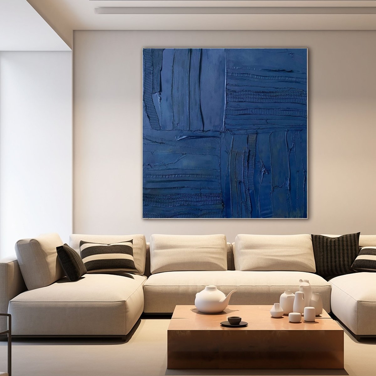Blue Minimalist Art RAB103 - royalbrushart