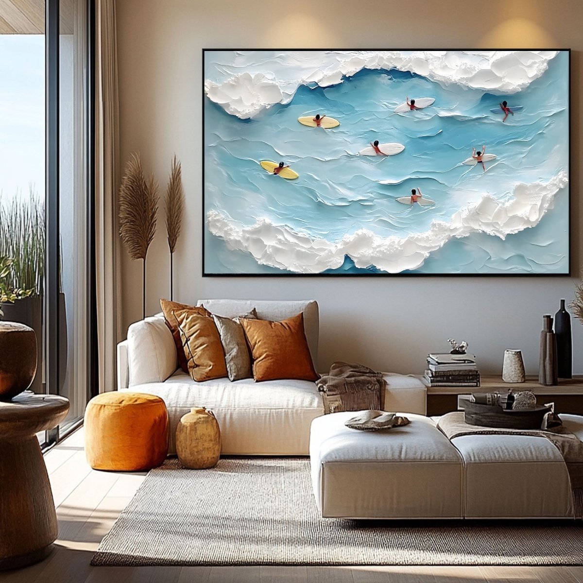 Textured Ocean Wall Painting RAB591 - royalbrushart