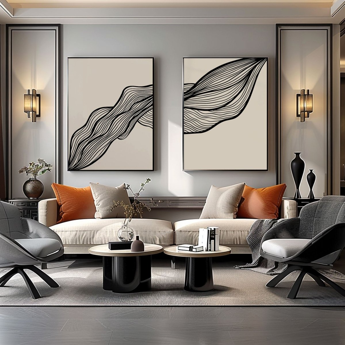 Abstract Painting Set of 2 RAB716 - royalbrushart
