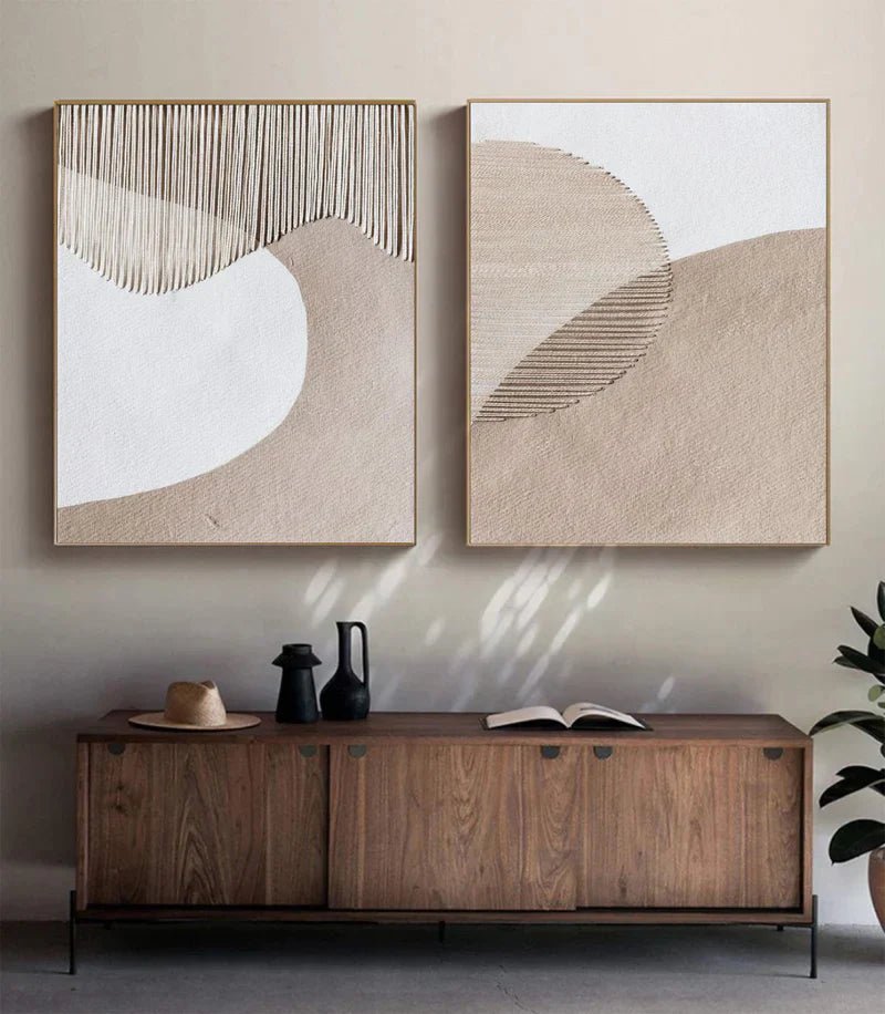 Modern Minimalist Wall Art 2 Piece Set RAB730 - royalbrushart