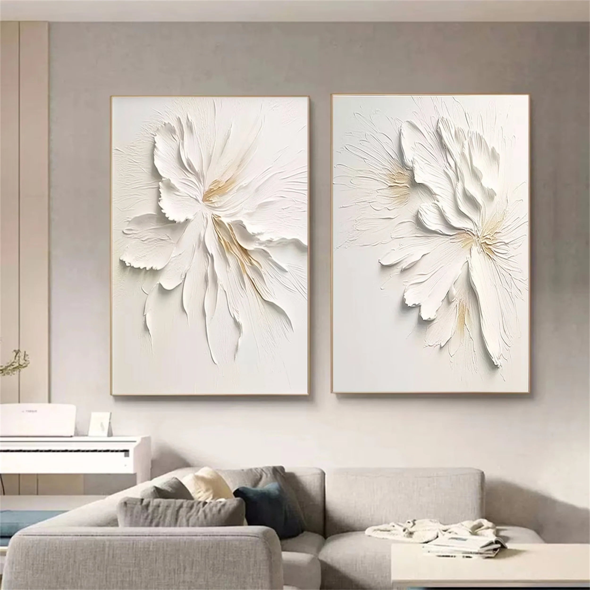 plaster art texture painting Set of 2 RAB028 - royalbrushart