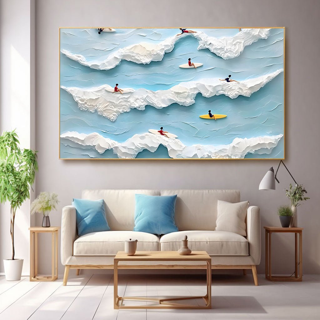 Textured Blue Ocean Painting RAB595 - royalbrushart