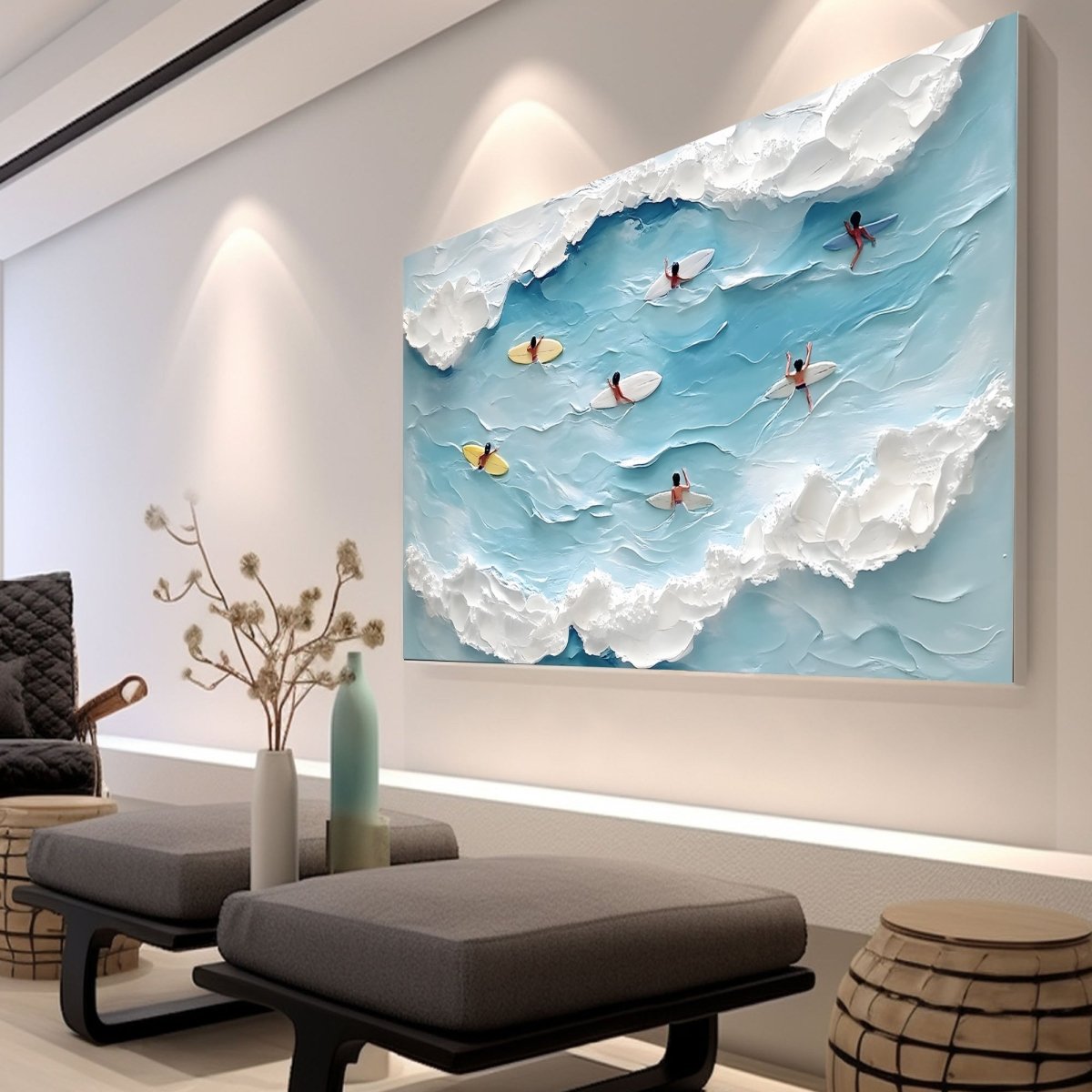 Textured Ocean Wall Painting RAB591 - royalbrushart