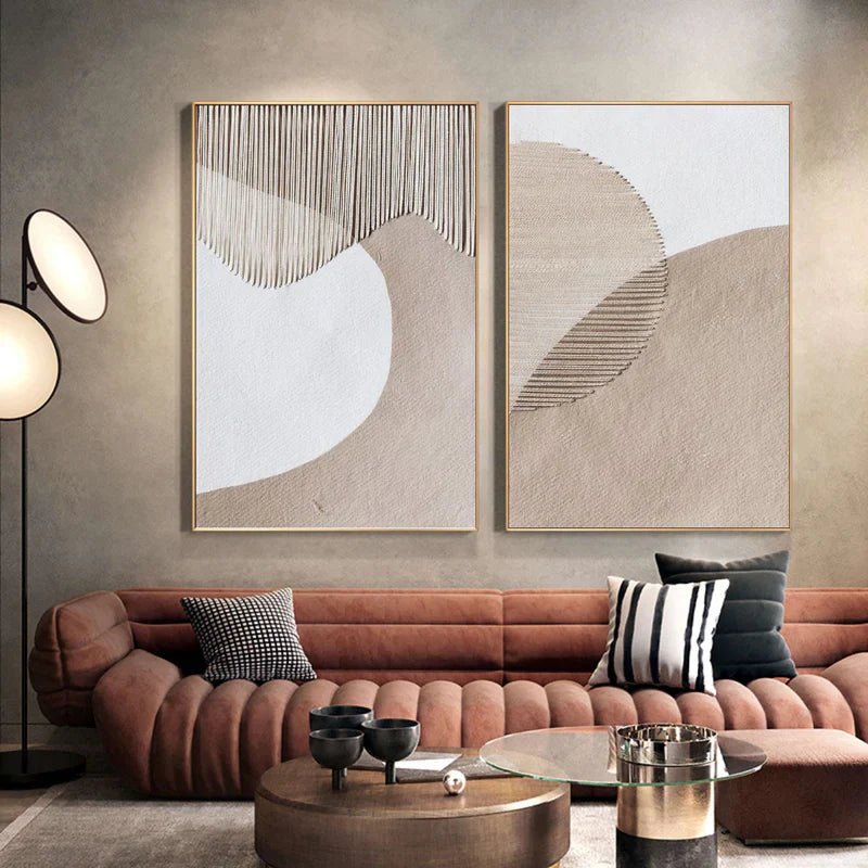 Modern Minimalist Wall Art 2 Piece Set RAB730 - royalbrushart