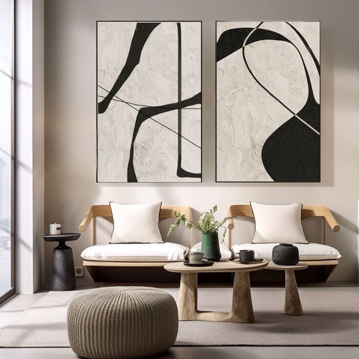 Contemporary Minimalist Art Set Of 2 RAB651 - royalbrushart