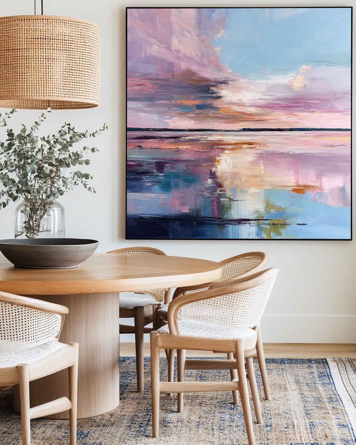 Modern Romantic Pink Tone Abstract Sky Painting RAB190 - royalbrushart